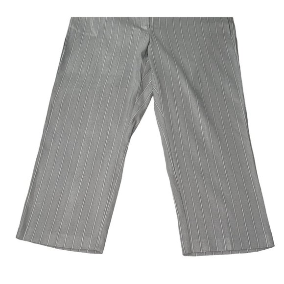 J. Jill Linen Stretch Dress Pants Womens Size 10P Wide Leg Grey Silver Stripes - Picture 5 of 16